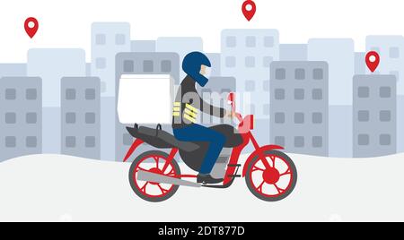 Motoboy - Homme de livraison à moto Illustration de Vecteur