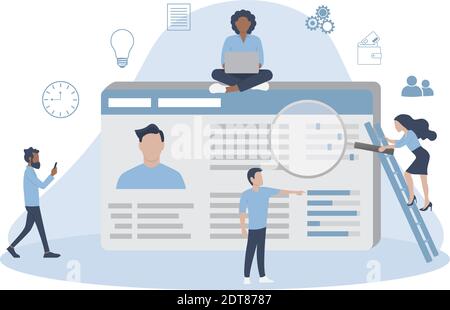 Concept UX Persona : connaître le client Illustration de Vecteur