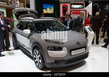 Nouveau Cactus Citroën C4 photographié lors du 83e salon international de l'automobile de Genève, à Genève, en Suisse, le 4 mars 2014. Photo de Gilles Bertrand/ABACAPRESS.COM Banque D'Images