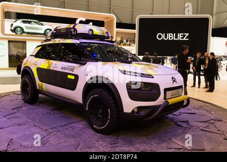 Citroën C4 Cactus aventure lors du 83e salon international de l'automobile de Genève, à Genève, en Suisse, le 4 mars 2014. Photo de Loona/ABACAPRESS.COM lors du 83e salon international de l'automobile de Genève, à Genève, en Suisse, le 4 mars 2014. Photo de Loona/ABACAPRESS.COM Banque D'Images