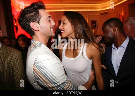 Noemie Lenoir et Maxime Dereymez assistent à la fête d'ouverture de l'Hôtel Vernet à Paris, France, le 20 mars 2014. Photo par ABACAPRESS.COM Banque D'Images