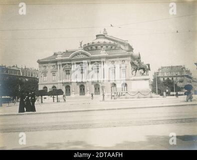 Photographie antique c1900, Grand Théâtre de Genève à Genève, Suisse. SOURCE : PHOTO ORIGINALE Banque D'Images