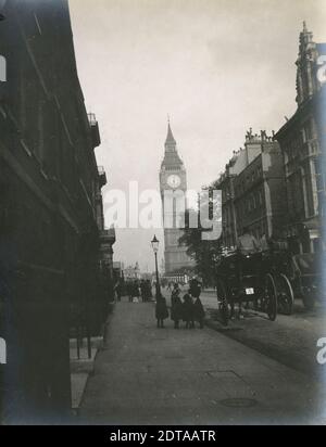 Photographie antique c1900, Big Ben (Tour Elizabeth) de Great George Street à Londres, Angleterre. SOURCE : PHOTO ORIGINALE Banque D'Images