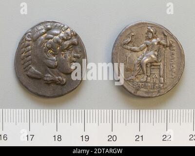 Menthe: Aradus, Honorand: Alexandre le Grand, roi de Macédoine, 356–323 av. J.-C., régna 336–23 av. J.-C., Tetradrachm d'Aradus, 336–323 av. J.-C., argent, 17.18 g, 1:00, 28 mm, fabriqué à Aradus, Phoenicia, grec, 4e siècle av. J.-C., Numismatique Banque D'Images