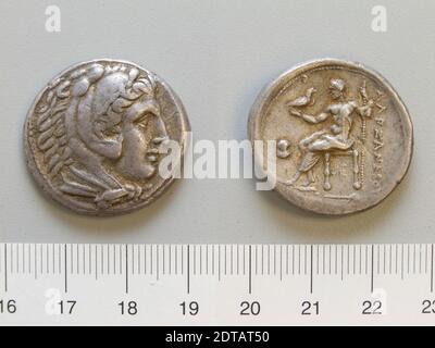 Menthe: Pella, Honorand: Alexandre le Grand, roi de Macédoine, 356–323 av. J.-C., régna 336–23 av. J.-C., Tetradrachm de Pella, 336–323 av. J.-C., argent, 17.21 g, 12:00, 26 mm, fabriqué à Pella, grec, 4e siècle av. J.-C., Numismatique Banque D'Images