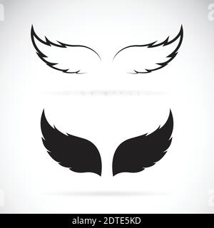 Icône d'aile noire vectorielle sur fond blanc. Illustration vectorielle superposée facile à modifier. Animaux sauvages. Illustration de Vecteur