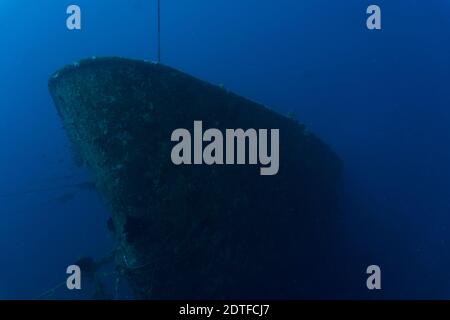 Une épave photographiée pendant la plongée sous-marine à Bali (Kubu Wreck Off Amed) Banque D'Images