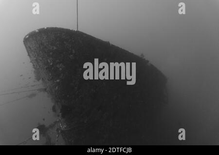 Une épave photographiée pendant la plongée sous-marine à Bali (Kubu Wreck Off Amed) Banque D'Images