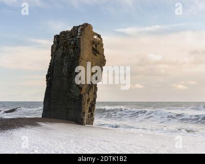 Laekjavik, côte près de Lon en hiver. Paysage dans les fjords de l'est de l'Islande entre Hoefn et Djupivogur. europe, Europe du Nord, islande, f Banque D'Images