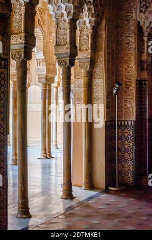 Palais Nasrid dans le complexe de l'Alhambra, Grenade, Espagne Banque D'Images