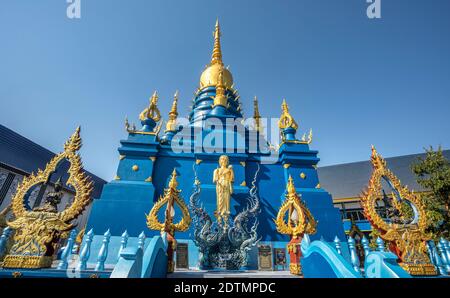 Thaïlande, Chiang Rai City, le Temple Bleu Banque D'Images