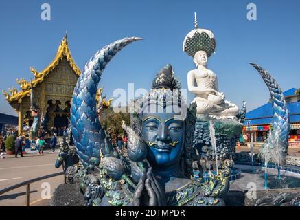 Thaïlande, Chiang Rai City, le Temple Bleu Banque D'Images