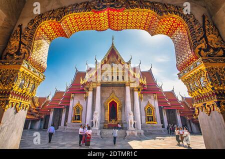 Thaïlande, Bangkok, Temple Benchamahophit Banque D'Images