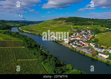 Village viticole d'Ahn sur la Moselle. Canton de Grevenmacher, Luxembourg Banque D'Images