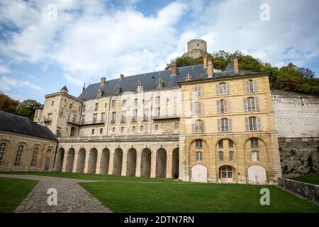 La Roche-Guyon (région de Paris) : Château de la Roche-Guyon Banque D'Images