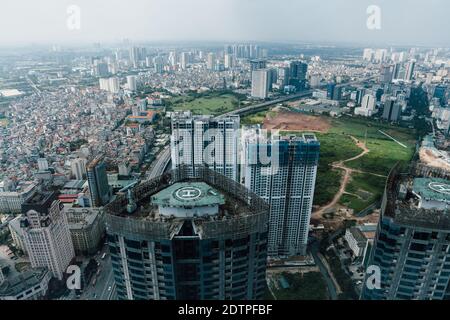 Hanoï, Vietnam - 14 octobre 2018 : vue sur la ville de Hanoï depuis l'un des bâtiments les plus chics de la ville, Hanoï, Vietnam Banque D'Images