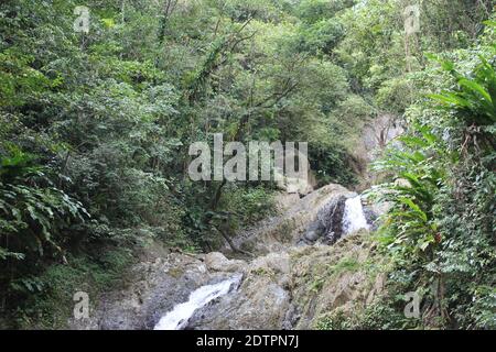 Une photo des cascades d'Argyle dans les Caraïbes, Roxborough, Trinidad & Tobago Banque D'Images