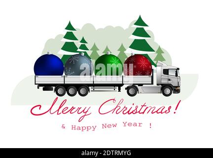 Carte avec joyeux Noël et Bonne Année. Illustration de Vecteur