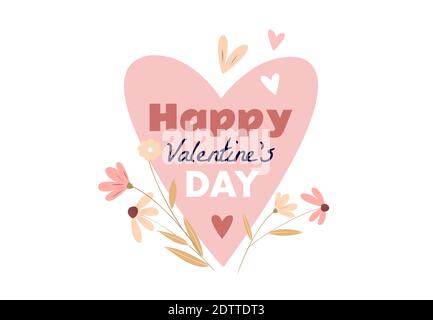 Carte de vœux, bannière, affiche pour la Saint-Valentin Illustration de Vecteur