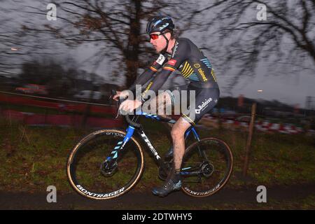 Toon Aerts belges photographiés en action lors de la course masculine de la 55e édition du Cyclocross Essen, dans le concours de cyclocross Ethias Cross, T Banque D'Images