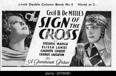 ELISSA LANDI et FREDRIC MARS en SIGNE DE LA CROIX 1932 réalisateur CECIL B. Demille direction artistique / costumes Mitchell Leisen Paramount Pictures Banque D'Images