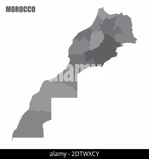 Carte des régions du Maroc Illustration de Vecteur