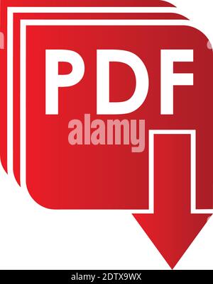 Icône de vecteur de fichier PDF, téléchargement, logo Illustration de Vecteur