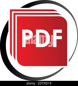 Icône de vecteur de fichier PDF, téléchargement, logo Illustration de Vecteur