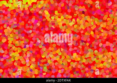 Toile dans le style de Pointillisme en rose rouge et nuances jaunes Banque D'Images