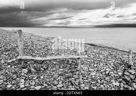 La plage de Porlock Weir, Somerset, Royaume-Uni Banque D'Images