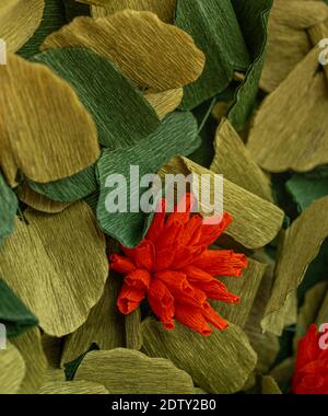 Papiroflexie, fleurs en papier en couleurs Banque D'Images