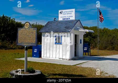 Le plus petit bureau de poste des États-Unis situé à Oconee Florida code postal 34141 Banque D'Images