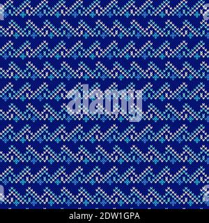 Motif vectoriel sans couture orné dans des teintes bleues contrastées comme une texture de tissu Illustration de Vecteur