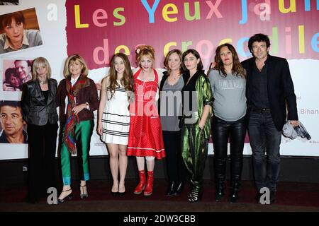 Alice Isaaz, Julie Depardieu, Cecile Telerman, Emmanuelle Beart, Karole Rocher et Patrick Bruel assistent à la première « les Yeux Jaunes des Crocodiles » à Gaumont Marignan, à Paris, le 31 mars 2014. Photo d'Aurore Marechal/ABACAPRESS.COM Banque D'Images