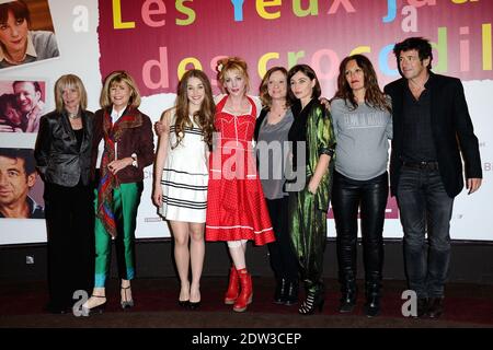 Alice Isaaz, Julie Depardieu, Cecile Telerman, Emmanuelle Beart, Karole Rocher et Patrick Bruel assistent à la première « les Yeux Jaunes des Crocodiles » à Gaumont Marignan, à Paris, le 31 mars 2014. Photo d'Aurore Marechal/ABACAPRESS.COM Banque D'Images