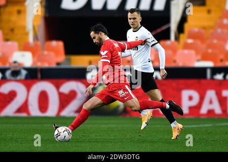 VALENCE, ESPAGNE - DÉCEMBRE 22 : Suso de Sevilla FC pendant le match de la Liga Santander entre Valencia CF et Sevilla FC au stade Mestalla sur decembe Banque D'Images