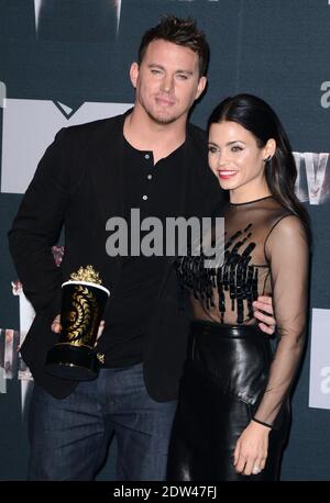 Jenna Dewan-Tatum et Channing Tatum se posent dans la salle de presse lors des MTV Movie Awards 2014 au Nokia Theatre L.A. En direct le 13 avril 2014 à Los Angeles, Californie, États-Unis. Photo de Lionel Hahn/ABACAPRESS.COM Banque D'Images