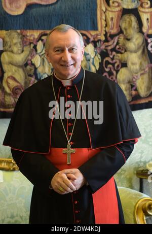 Le secrétaire d'État du Vatican Pietro Parolin au Vatican le 24 avril 2014. Photo par Eric Vandeville/ABACAPRESS.COM Banque D'Images