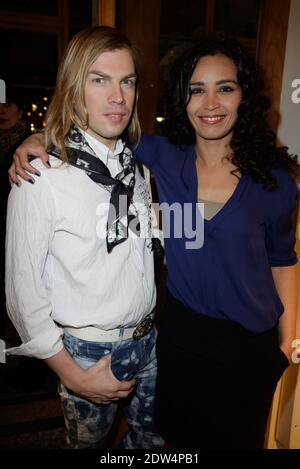 Christophe Guitarme et Aida Touihri assistent à la fête d'ouverture du magasin 'Charriol Pop Up' à Paris, France, le 28 avril 2014. Photo de Jerome Domine/ABACAPRESS.COM Banque D'Images