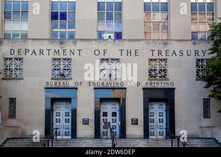 L'une des entrées du Bureau de gravure et d'impression à Washington, D.C. Banque D'Images