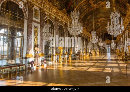 Atmosphère au Château de Versailles pendant la nuit européenne des musées, le 17 mai 2014, à Versailles, près de Paris, France. Photo de Romain BoE/ABACAPRESS.COM Banque D'Images