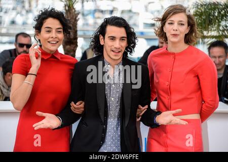 Céline Sallette, Rachid Youcef, Nailia Harzoune posant au photocall du film Geronimo qui s'est tenu au Palais des Festivals dans le cadre du 67e Festival de Cannes, le 20 mai 2014. Photo de Nicolas Briquet/ABACAPRESS.COM Banque D'Images