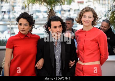 Céline Sallette, Rachid Youcef, Nailia Harzoune posant au photocall du film Geronimo qui s'est tenu au Palais des Festivals dans le cadre du 67e Festival de Cannes, le 20 mai 2014. Photo de Nicolas Briquet/ABACAPRESS.COM Banque D'Images