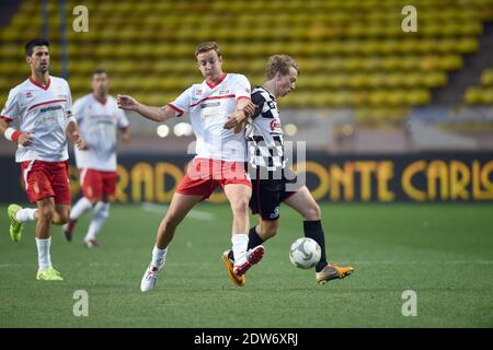 Pierre Casiraghi participe au match de football des World Stars où les pilotes de F1 jouent contre des personnalités au stade Louis II de Monaco , le 20 mai 2014. Photo de Nicolas Gouhier/ABACAPRESS.COM Banque D'Images