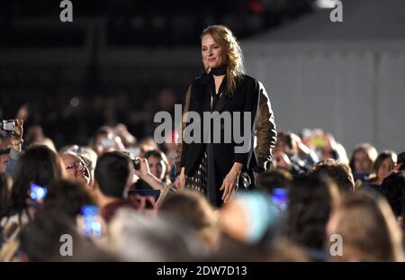 UMA Thurman participe à une projection sur la plage organisée pour le 20e anniversaire du film de Quentin Tarantino 'Pulp Fiction' dans le cadre du 67ème Festival de Cannes, le 23 mai 2014. Photo de Lionel Hahn/ABACAPRESS.COM Banque D'Images