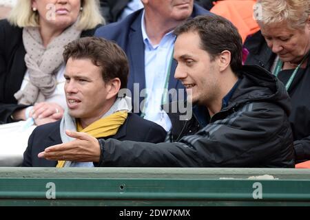 Fabien Marsaud (Grand corps Malade) regardant un match lors de la première partie de l'Open de tennis français à l'arène Roland Garros à Paris, France, le 26 mai 2014. Photo de Laurent Zabulon/ABACAPRESS.COM Banque D'Images