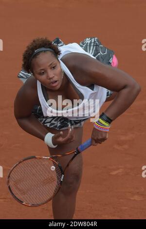 Taylor Townsend aux États-Unis jouant au troisième tour de l'Open de tennis français 2014 au stade Roland-Garros, Paris, France, le 30 mai 2014. Photo de Henri Szwarc/ABACAPRESS.COM Banque D'Images