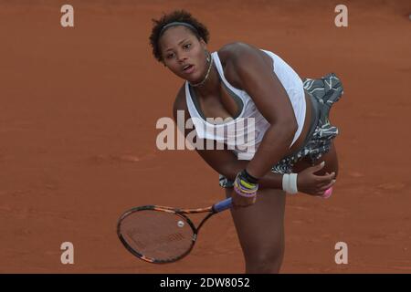 Taylor Townsend aux États-Unis jouant au troisième tour de l'Open de tennis français 2014 au stade Roland-Garros, Paris, France, le 30 mai 2014. Photo de Henri Szwarc/ABACAPRESS.COM Banque D'Images