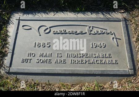 Glendale, Californie, États-Unis 21 décembre 2020 UNE vue générale de l'atmosphère de la tombe de Wallace Beery dans la section Vale of Memory au Forest Lawn Memorial Park le 21 décembre 2020 à Glendale, Californie, États-Unis. Photo par Barry King/Alay stock photo Banque D'Images