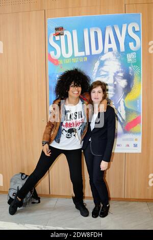 Samaha Sam et Heloise Letissier participant à la Conférence de presse Solidays à Paris, France, le 04 juin 2014. Photo d'Aurore Marechal/ABACAPRESS.COM Banque D'Images